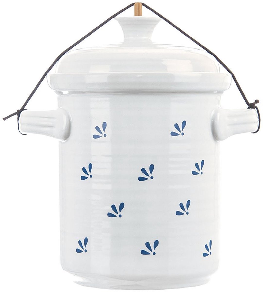Orion Modrobila - Keramische Inmaakpot - 2,5L - Witte en Blauwe Motief