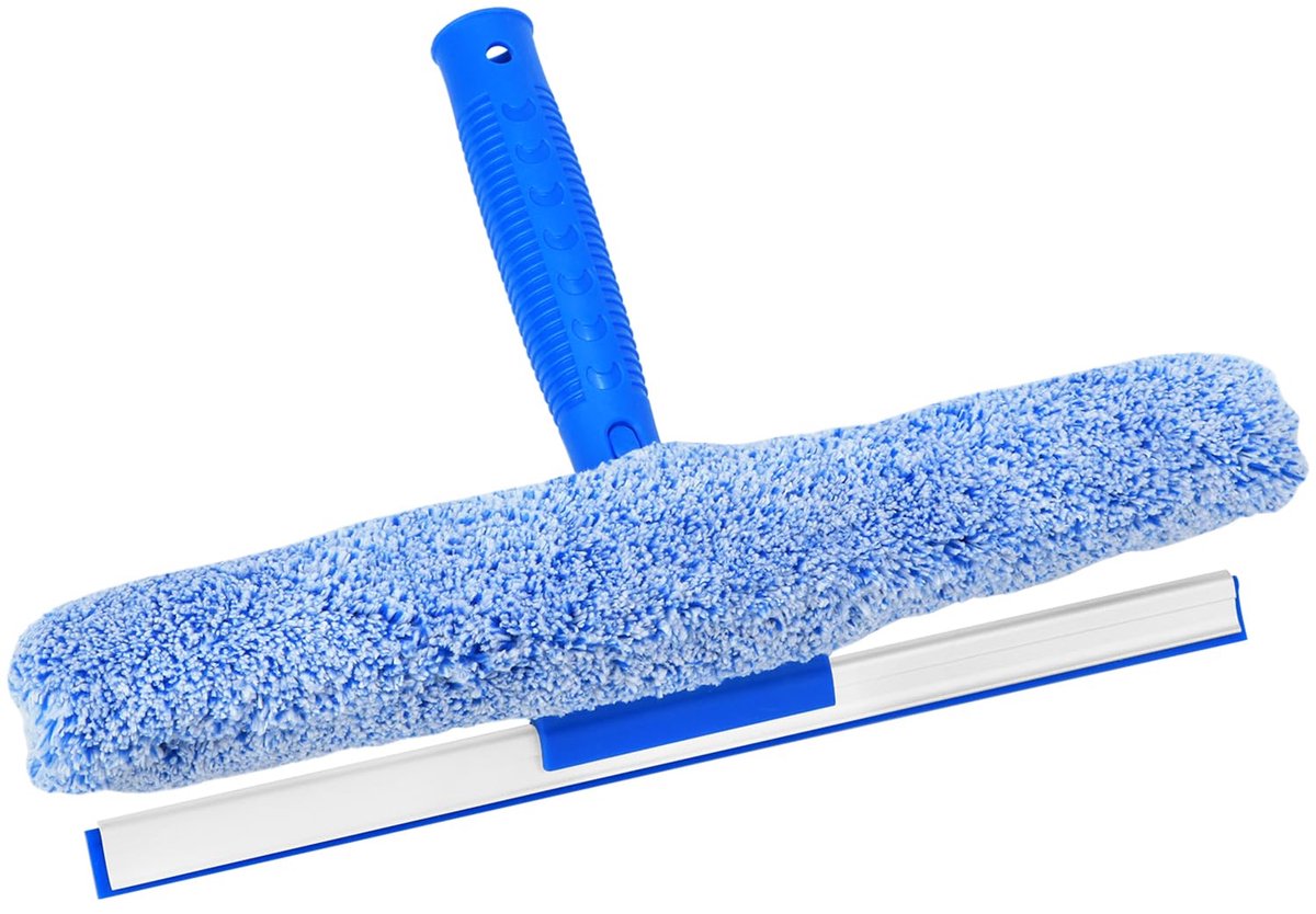 Unyqoos® Dubbele functie raamwisser met microvezeldoek voor glas en badkamer