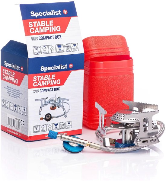 SPECIALIST+ Draagbare Kampeerbrander met Gaskartouche – Hoogwaardige RVS Outdoor Kookset voor Camping & Reizen — afbeelding 3