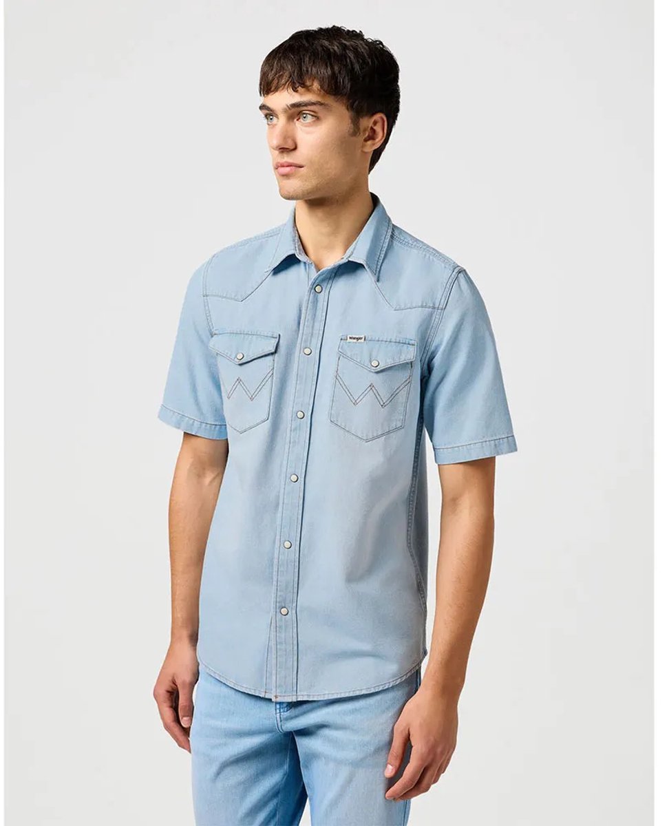 Wrangler Western Overhemd Met Korte Mouwen S Man Authentic Tint