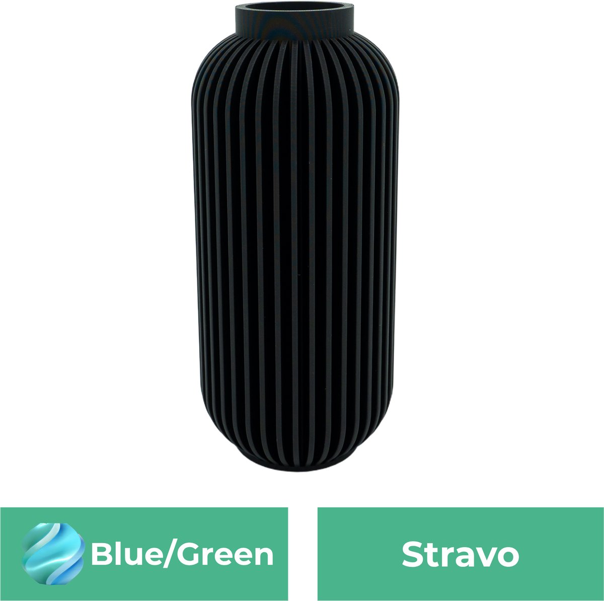 Lovora Stravo moderne vaas – Decoratieve vaas - Blauw / Groen - 3d geprinte vaas – geschikt voor droogbloemen - 34CM