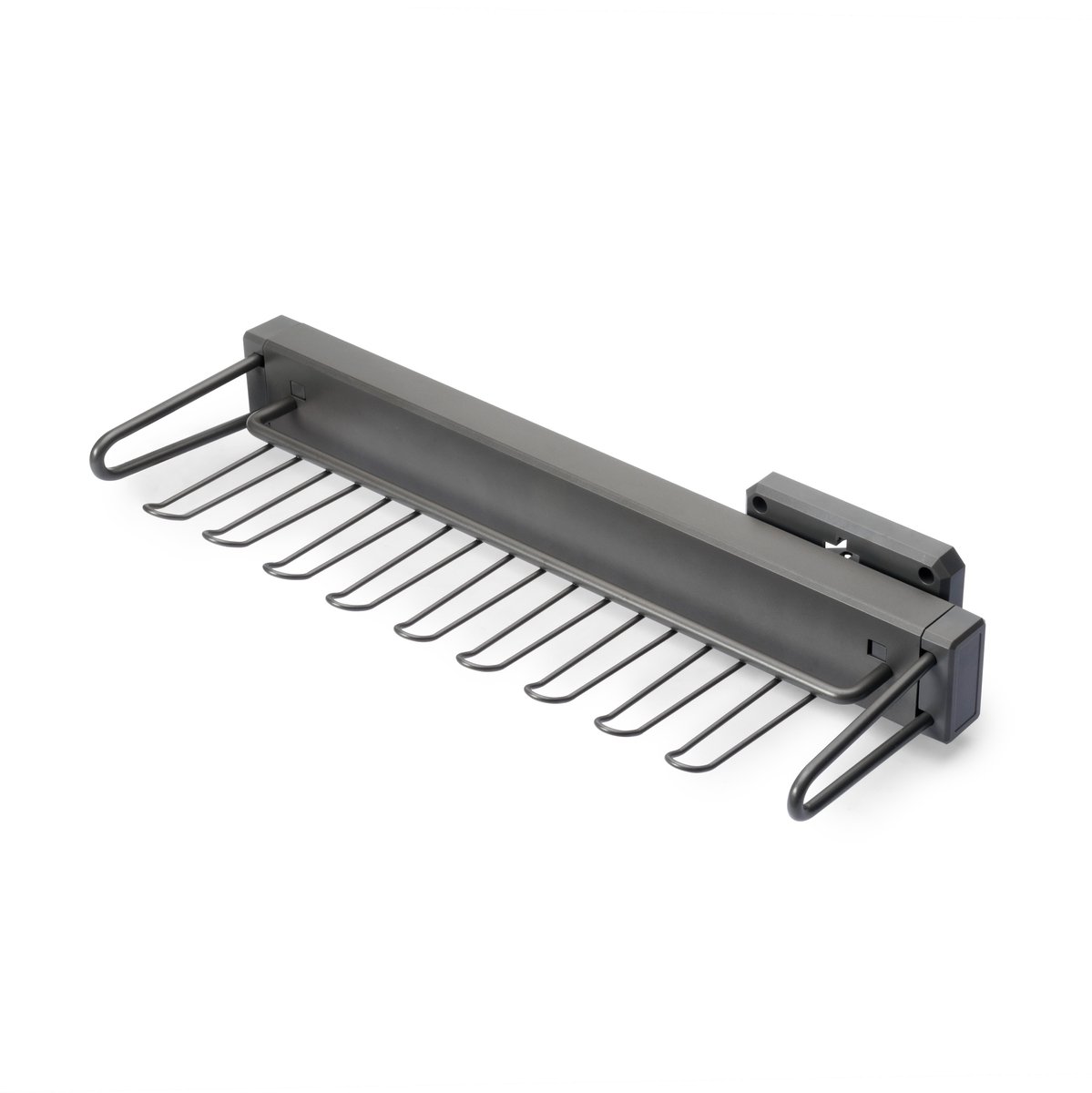 Emuca Uitschuifbaar zij dassenrek Quartz, Plastic en Aluminium, Titanium