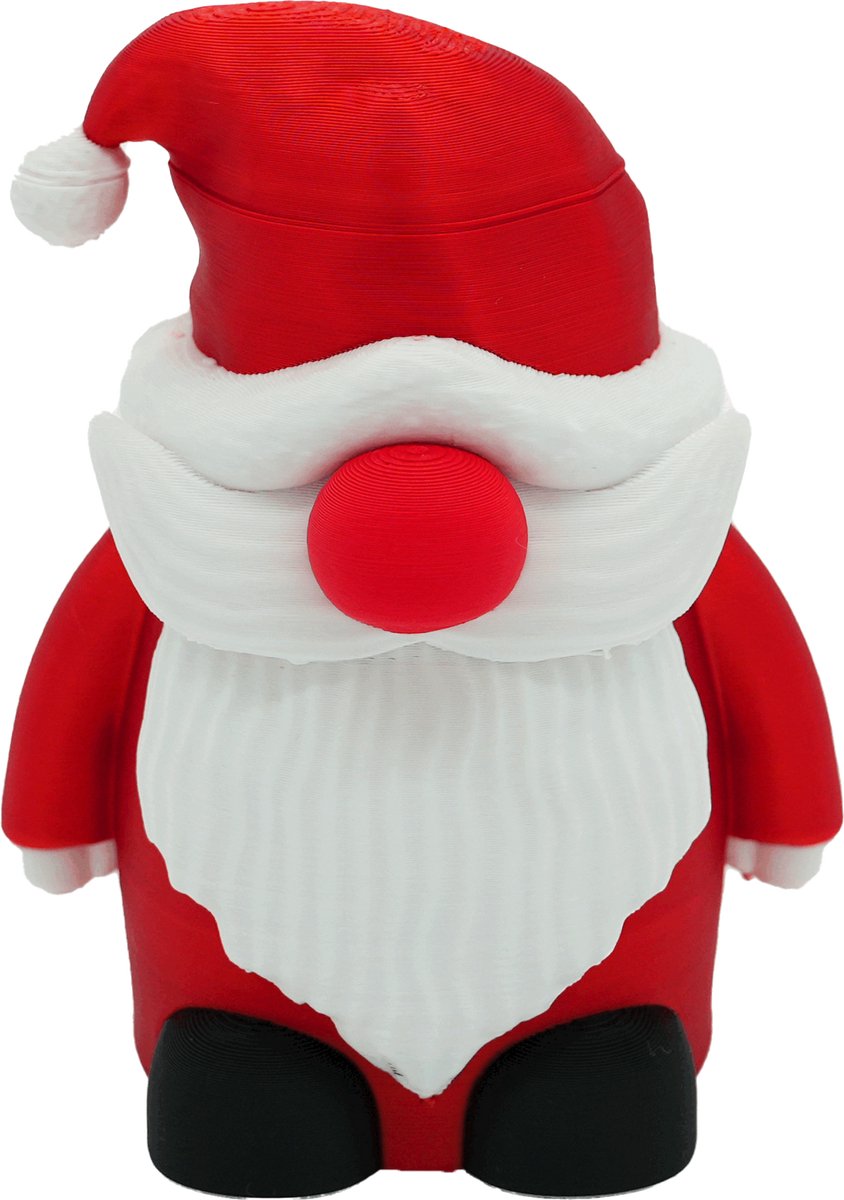 Kerstman beeld – Decoratief object – Rood/ Wit – 3d geprinte object – Winter woondecoratie – 10CM