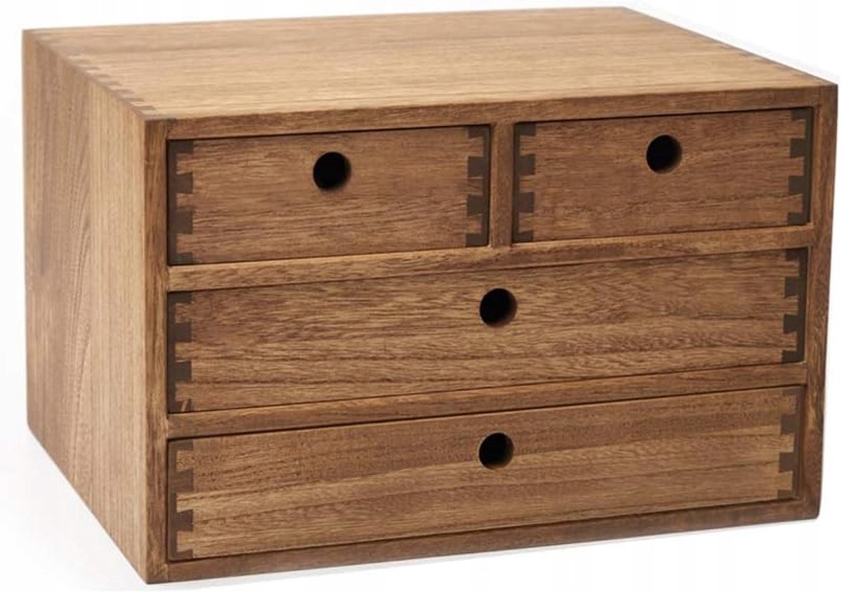 Houten Bureauorganizer met 4 Lades - Donkerbruin