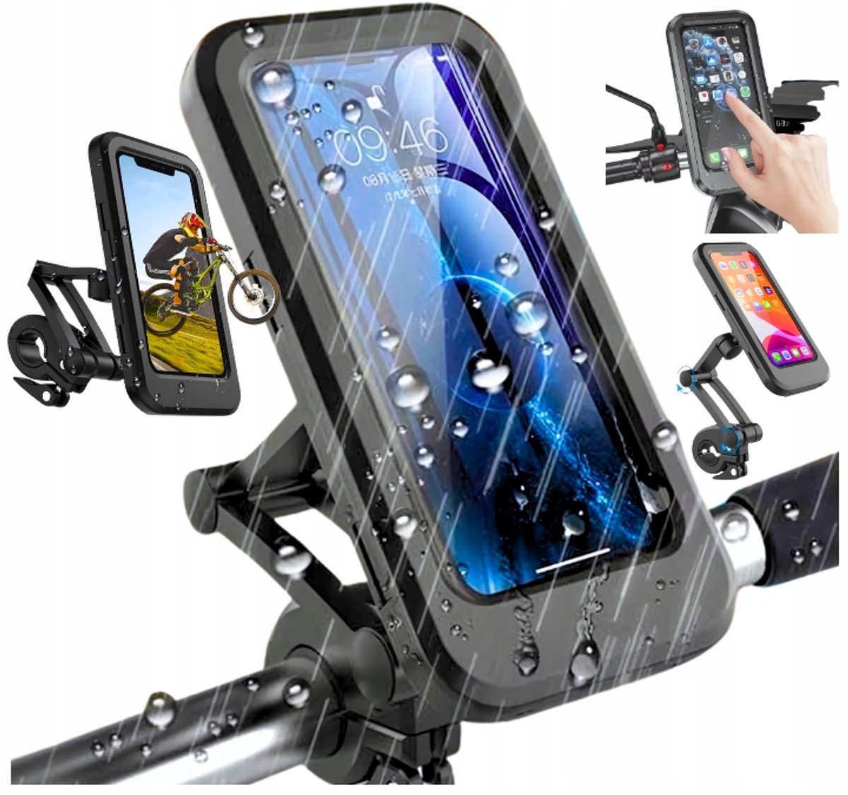 Waterdichte Fiets Telefoonhouder Motor Scooter 360° Verstelbaar