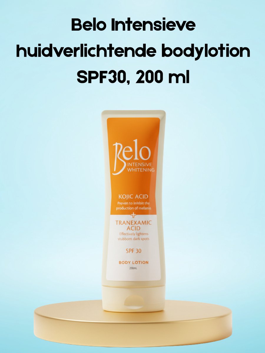Belo Intensive Skin Lightening Body Lotion SPF 30 – 200 ml – Verhelderende & Beschermende Body Lotion – Verminderde Donkere Vlekken, Egaliseert de Huidtint & Beschermt tegen UV-stralen – Voor een Gladde, Stralende & Gezonde Huid
