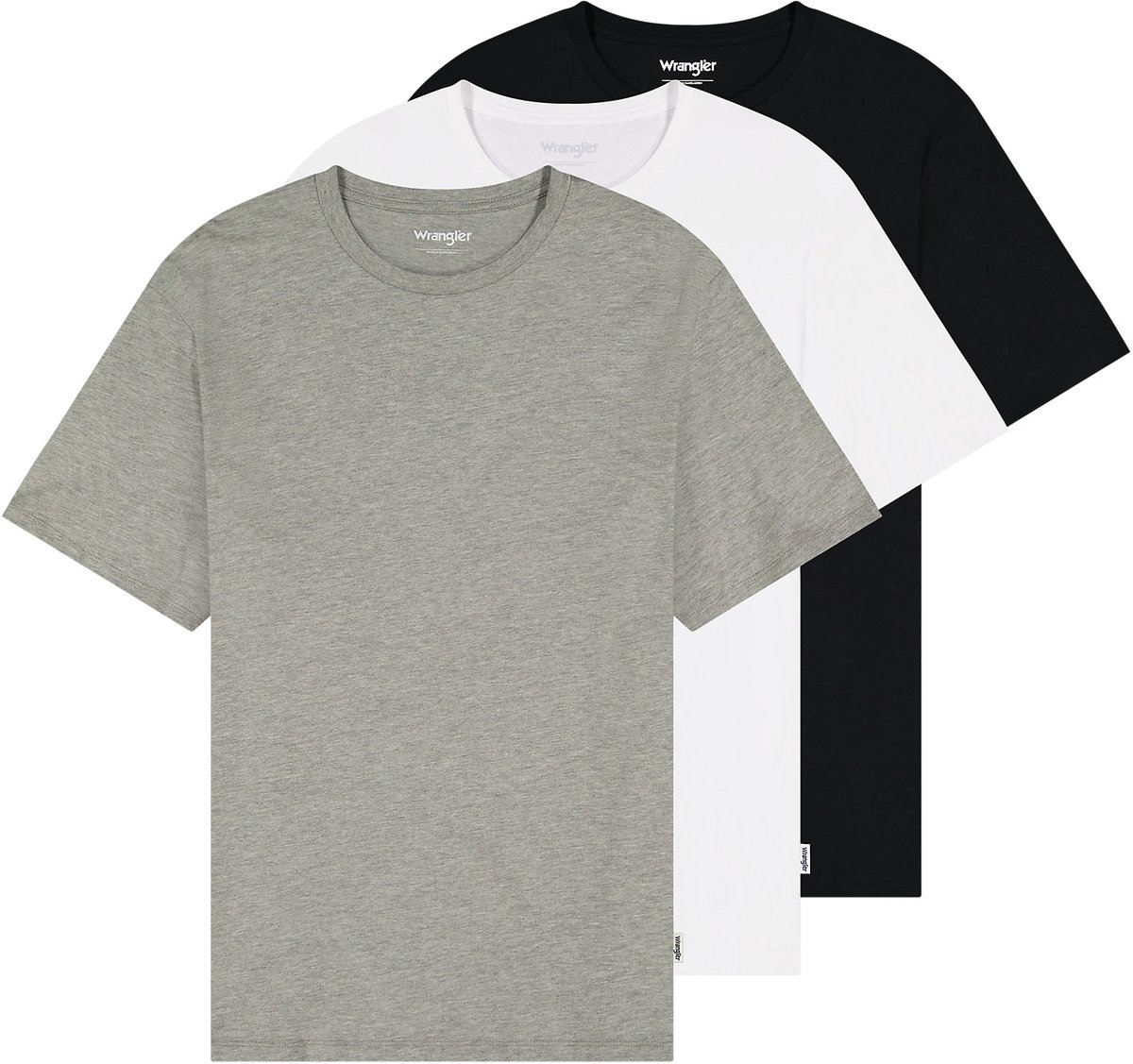 WRANGLER 3 PACK TEE REGULAR HEREN Grijs