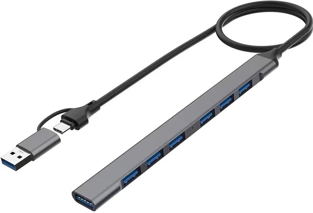 USB Type-C + USB mannelijk naar USB 3.0 & 2.0 vrouwelijk OTG-adapterkabel (7-in-2, 50 cm)