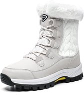 Geweo Snowboots Dames Waterdichte Winterlaarzen Warm Gevoerd Sneeuwlaarzen Comfortabele Winterschoenen Antislip Waterbestendig Dameslaarzen Halfhoge Modieuze Schoenen Marineblauw 37EU