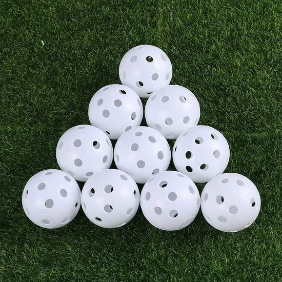 IMPERATORIS® Golf Oefenballen - Airflow Ballen - Geperforeerde Plastic Ballen - Voor Training in Tuin en Binnen - Lichtgewicht - Set van 30 - wit van IMPERATORIS — afbeelding 3