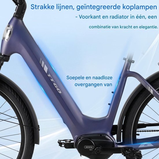 Elektrische fiets 27,5Inch - 20AH - LCD -75NM -9 Versnellingen -Aluminium design -Hydraulische schijfrem - Bereik tot 130km - Pedelec -E-MTB - voor dames en heren - Grijs van Merkloos — afbeelding 3