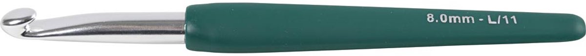 Haaknaalden, afm 8, L: 14,5 cm, afm 8 mm, bruin, 1 stuk