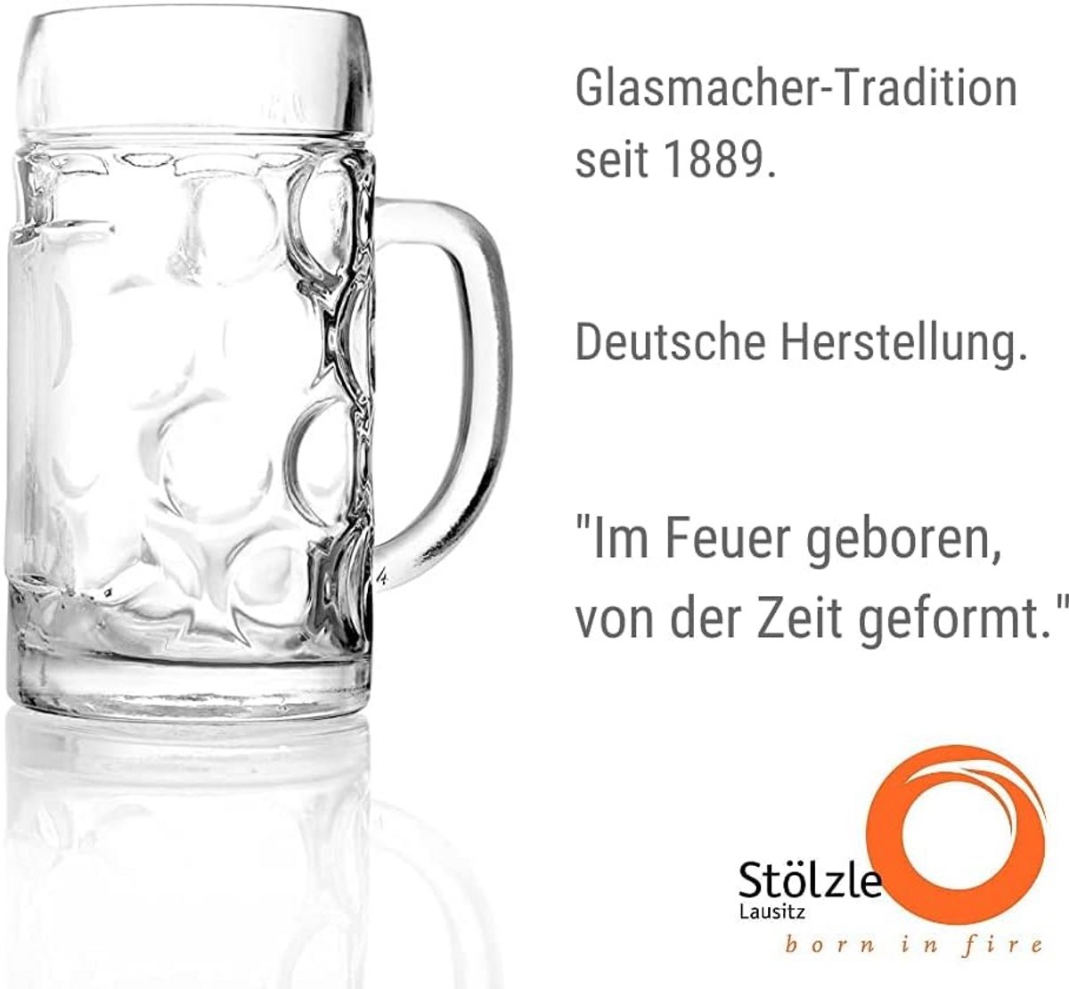 Set van 2 Bierpullen van 1 Liter - Stabiele Bierglazen van Soda Limeglas, Vaatwasmachinebestendig