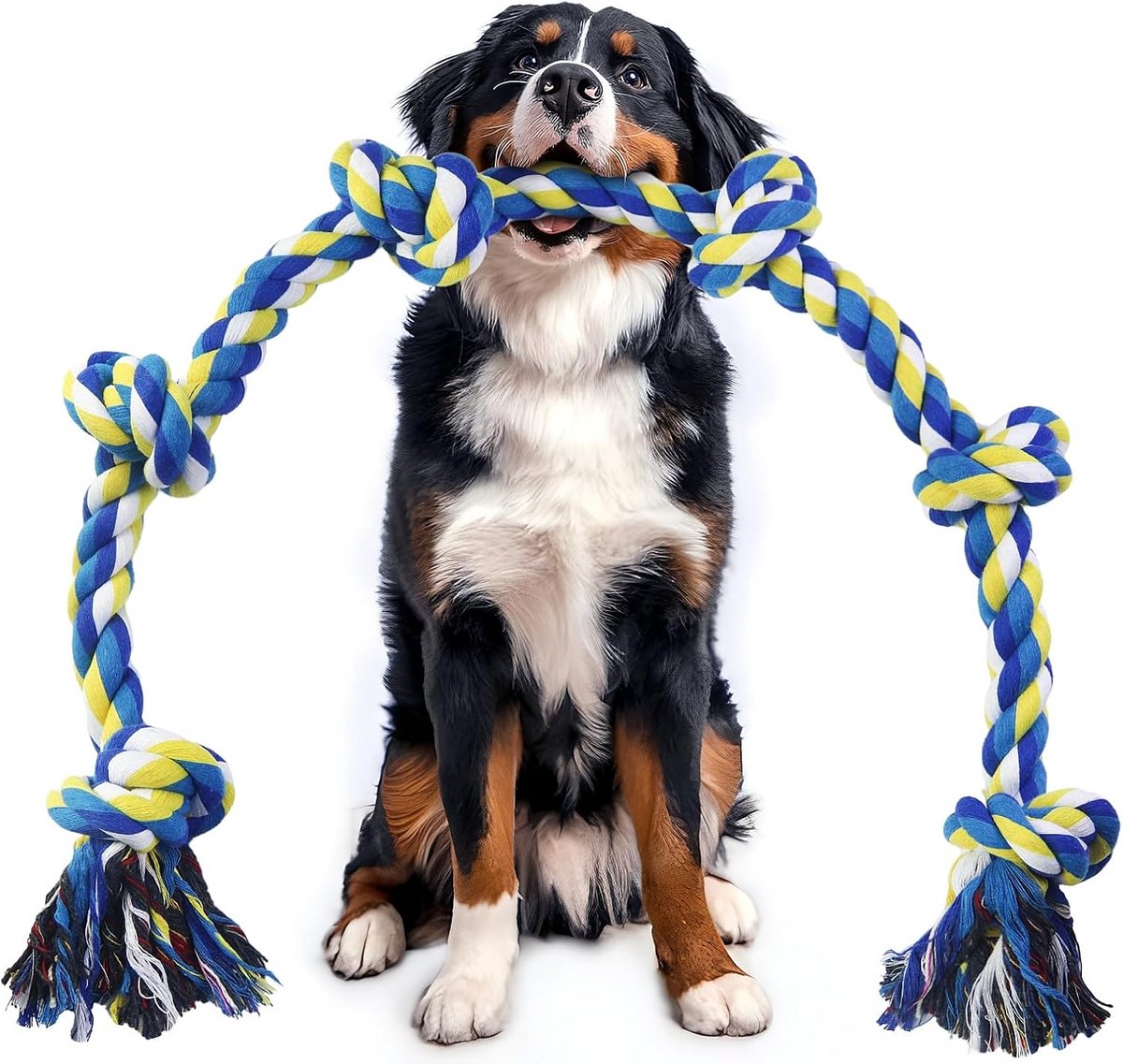 Grote Honden Touw Speelgoed - 42 inch Onverwoestbaar Touw voor Aggressieve Kauwers, Interactief Trekspel