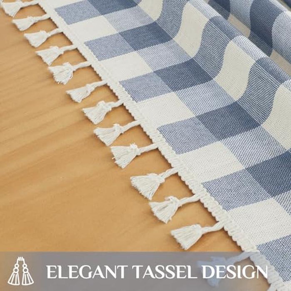 Gingham Tafelkleed Rectangular - 140x213cm, Blauw