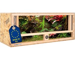 Houten Terrarium 100x40x40 cm met Frontventilatie en Geïntegreerde Hygrometer voor Reptielen en Amfibieën