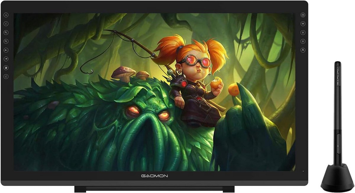 Grafisch Teken Tablet 21.5 Inch - 130% sRGB Volledig Gelamineerd Scherm, Batterijvrije Pen, Aangepaste Sneltoetsen, Compatibel met Windows en Mac