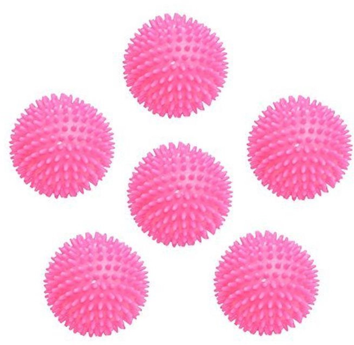 Fitness Massageballen Set van 6 - Roze Egelbal voor Ontspanning en Therapie