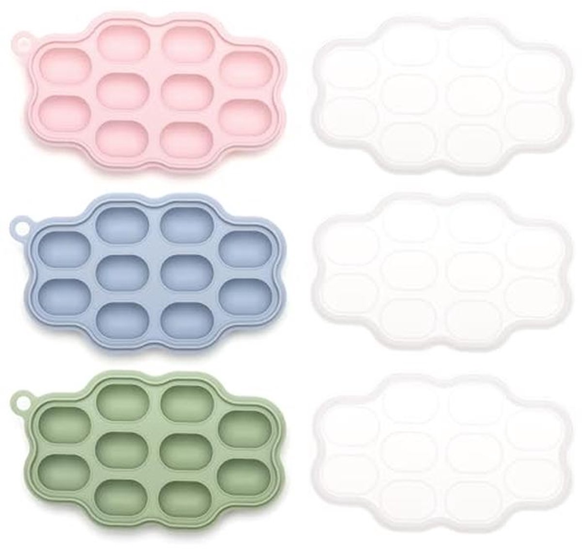 Siliconen ijslollymallen voor babyvoeding - 3 stuks knabbelvriezer trays