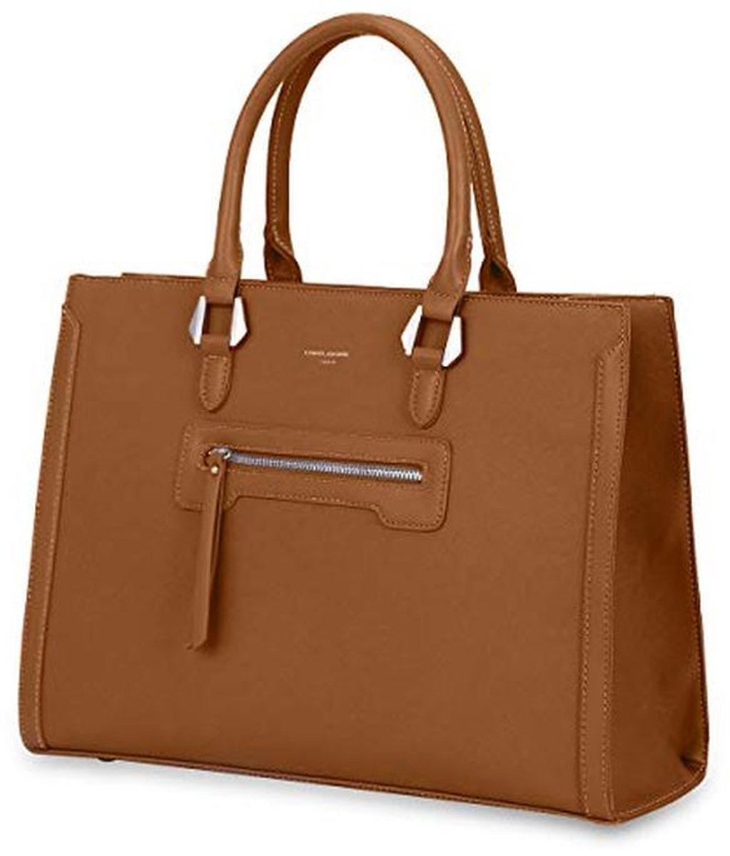Dames Handtas Groot - Elegante PU Leer Tote Shopper met Veel Vakken - Ideaal voor School en Werk - Bruin