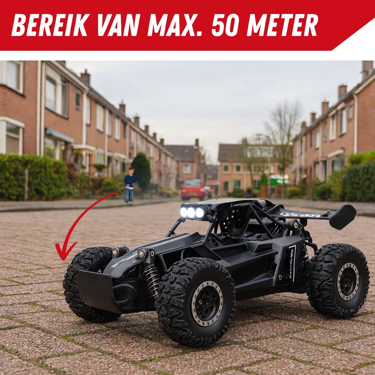 VROEMY Speedracer - Bestuurbare auto offroad voor buiten - 20 km/u — afbeelding 5