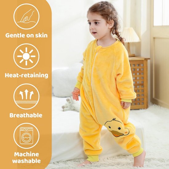 Slaapzak met Voeten voor Baby's en Peuters - Flanel - 2,5 Tog - Winter Pyjama met Lange Mouwen — afbeelding 4