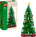 Sapin de Noël LEGO 40573 sur son emballage et l'arbre à côté.