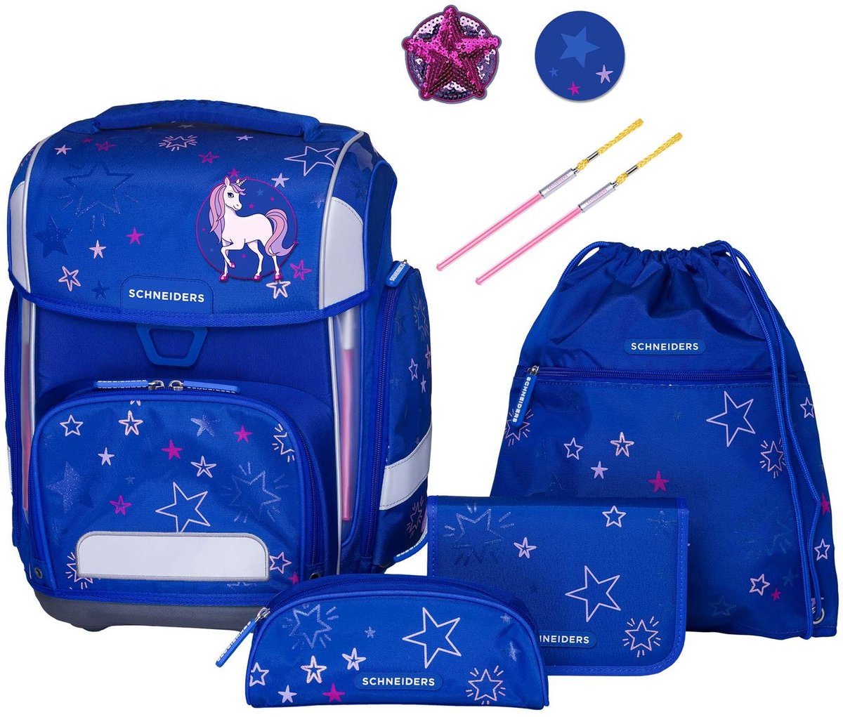 Schneiders schooltas Ergolite Set 9-delig Shooting Star donkerblauw