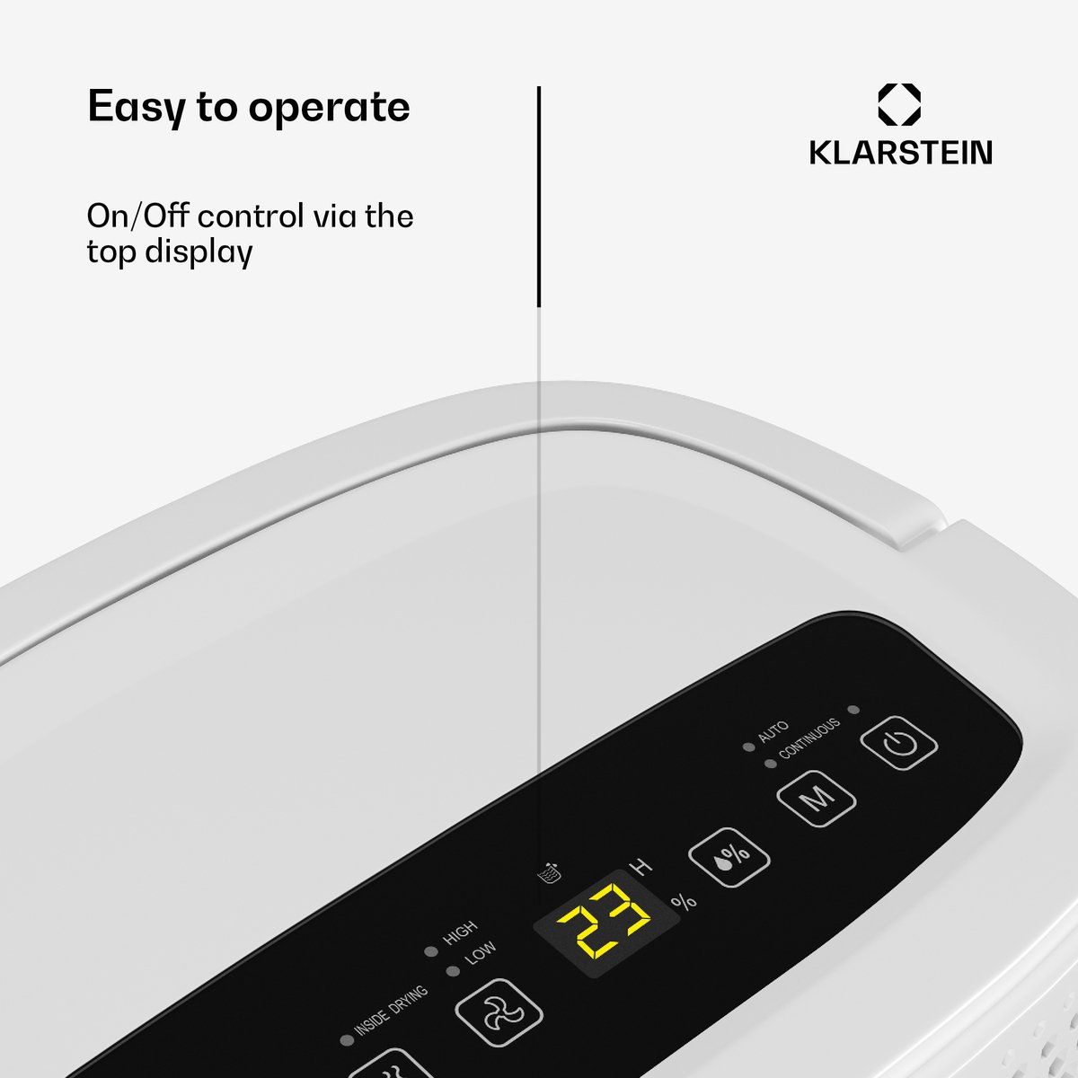 Klarstein DryFy 10L Luchtontvochtiger - 200W, 10L/dag, 1,8L tank, 42dB stil, Automatische ontvochtiging, Timer, voor ruimtes tot 12m², Elektrische ontvochtiger, Ruimteontvochtiger, Zwart