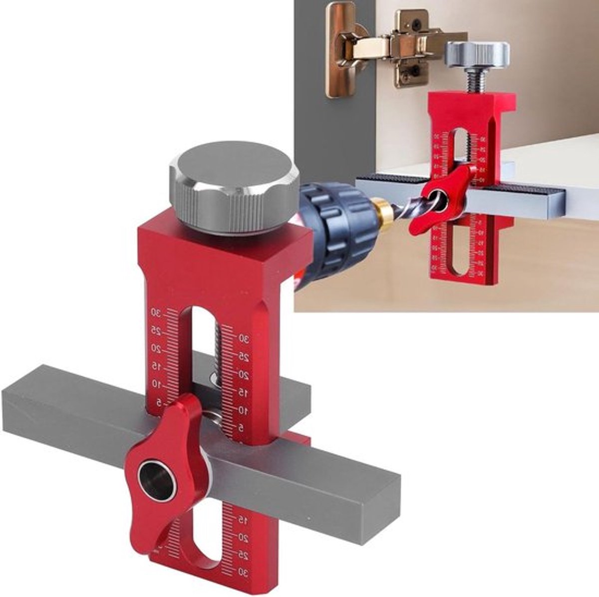Montagepositionering voor kastdeuren - Afstelbare scharnier voor deurbekleding - Eenvoudig te monteren - Deurmaat 0 ~ 40 mm