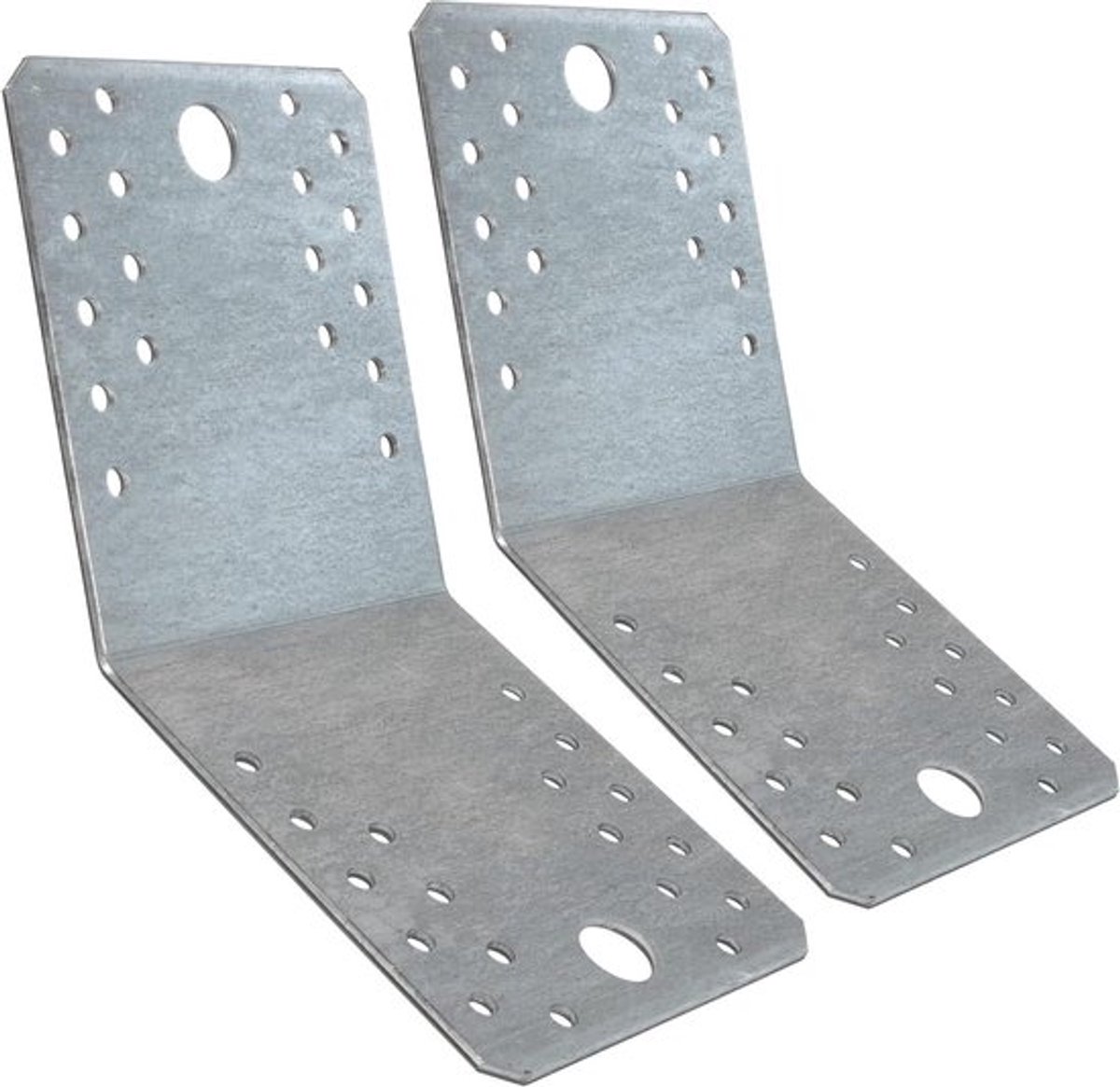 Set van 2 Montageplaten 135° 105x105x90 mm - Vierkant/Hoek - Verzinkt Staal Z275