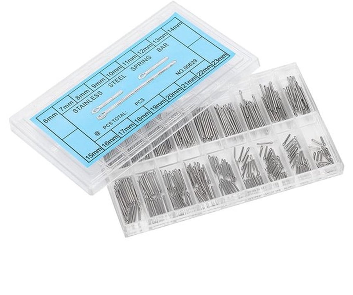 KARZO - 360 stuks horloge pennen, roestvrijstalen horloge pennen, horlogeband link splitpennen reparatieset (6-23mm)
