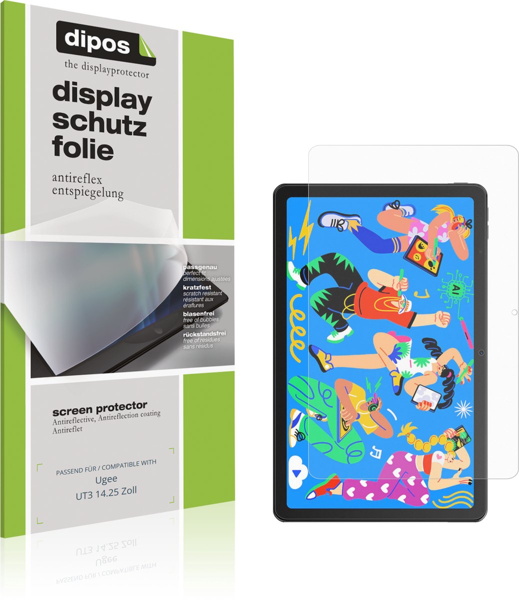 dipos – 2x Matte Beschermfolie geschikt voor Ugee UT3 14.25 Zoll | Krasbestendige & antireflecterende Screenprotector Ultra-Thin
