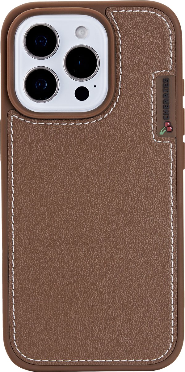 CHERRIES Eco Bean hoesje voor iPhone 15 Pro Max – MagSafe-Ready – Gerecycled Koffiebonenmateriaal – Bruin - Schokbestendig