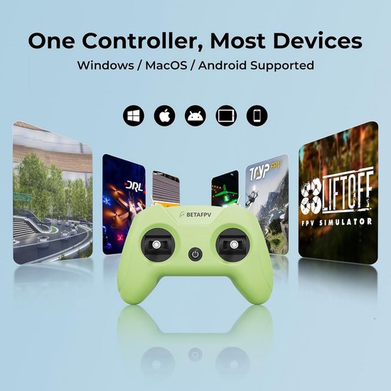 LiteRadio 2 SIM Flight Simulator Controller voor FPV Training - Ondersteunt DRL, VelociDrone, Phoenix RC, TryP, Aerofly RC 8 - Mode 2, Groen — afbeelding 3