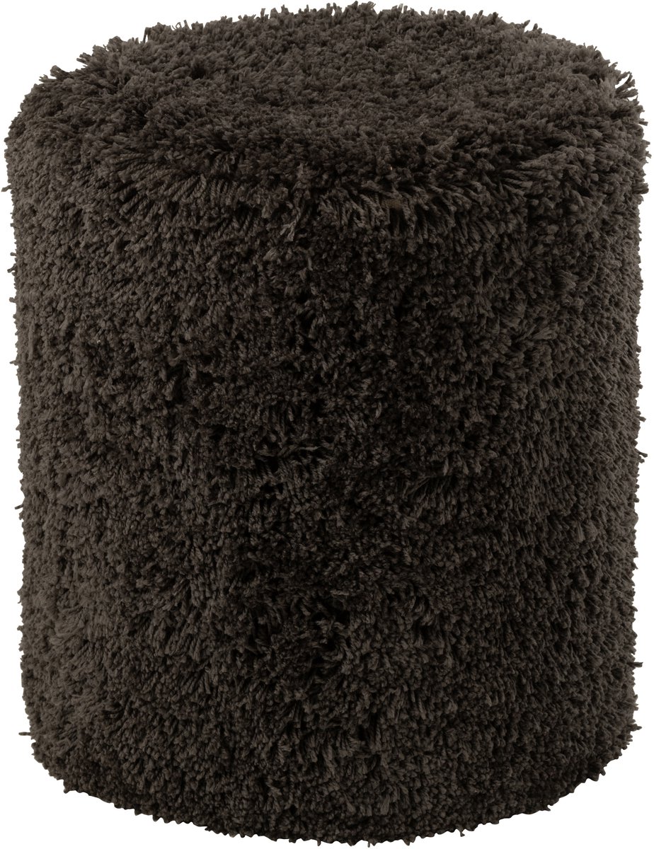 J-Line poef Donzig - polyester - donkergrijs