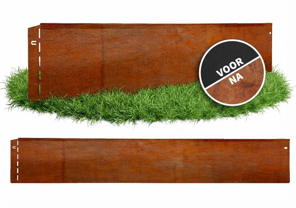GartenAZ - Gazonrand van cortenstaal - 1 m - 13 cm hoog