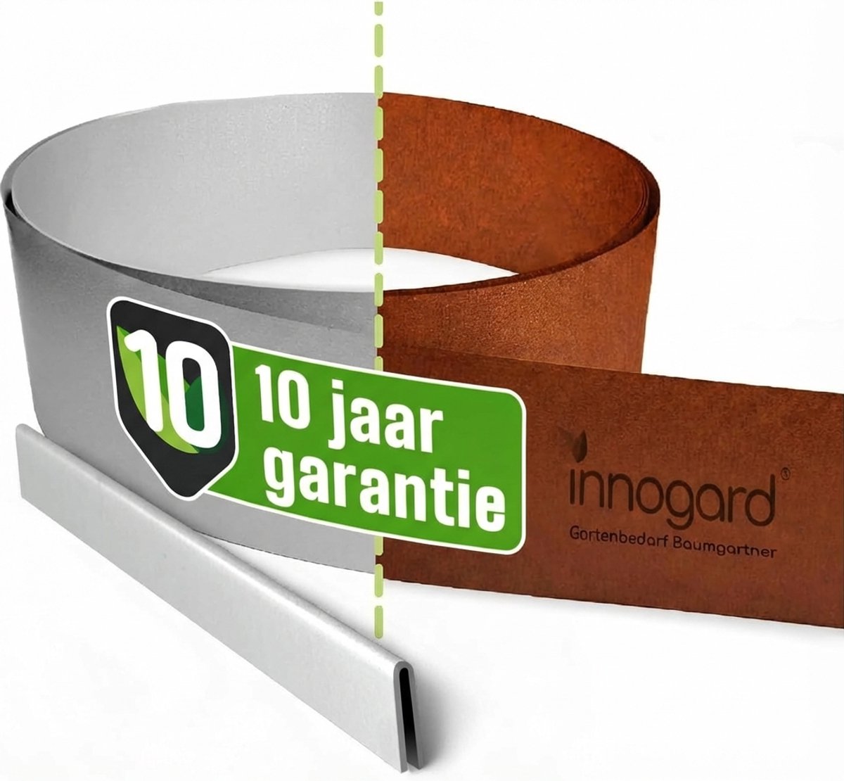Innogard Cortenstaal gazonrand L20m H15cm - Flexibele gazonrand van 1 mm dik voor tuinperken en bloembedden