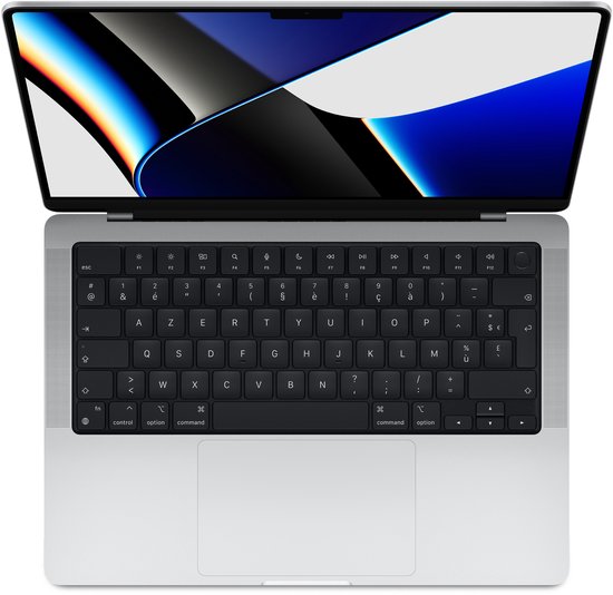 MacBook Pro 14" 2021 M1 pro 3.2GHz 8 cores CPU 14 cores GPU 32GB 512GB SSD Silver QWERTY - Apple - Hoofdafbeelding