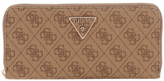 GUESS Porte-monnaie Laurel II SLG Large Zip Around Wallet Latte Logo Marron clair