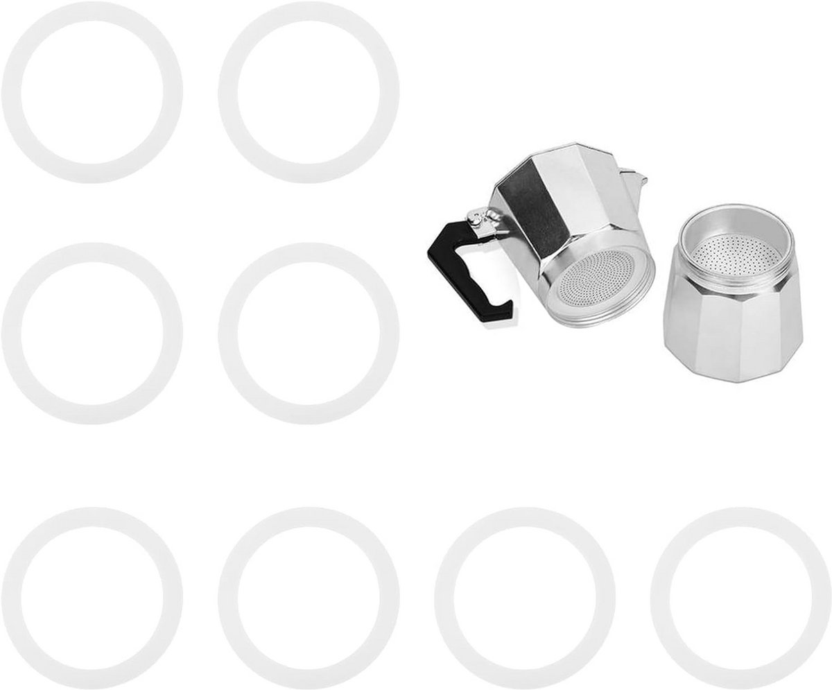 8x Hoge Kwaliteit Siliconen Afdichtingen voor Koffiezetapparaten (2-kops Moka Pot)