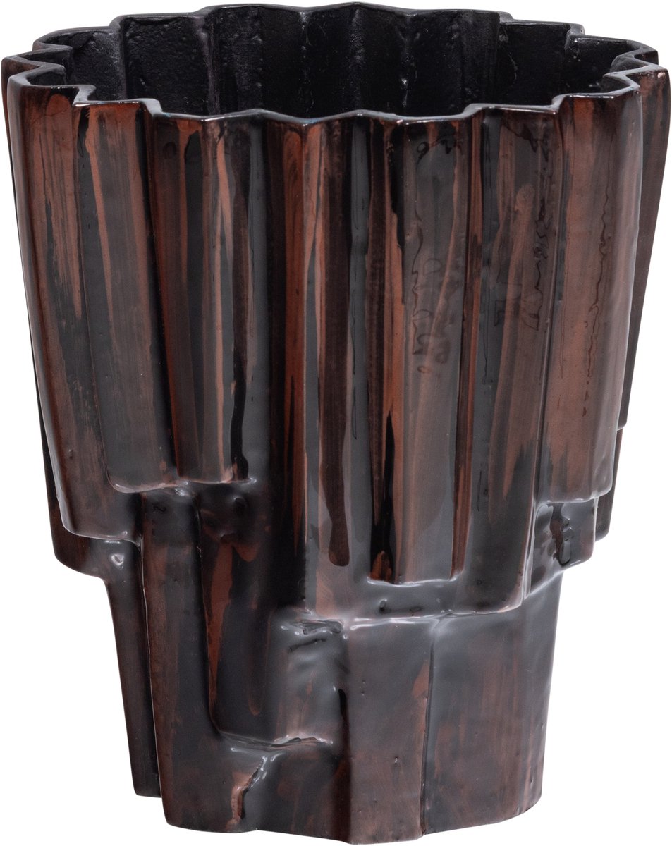 WOOOD Drava Pot - Aluminium - Bruin - 20x19x22