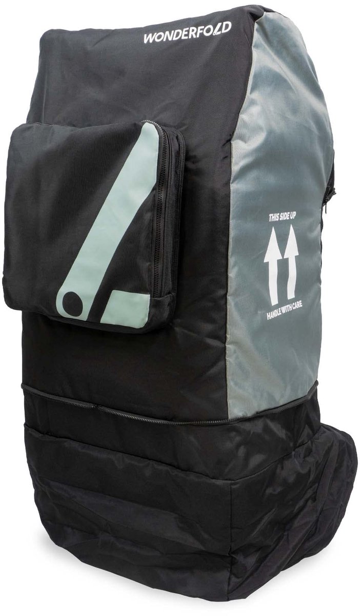 WonderFold W2TC Reishoes voor Bolderkar - Beschermhoes voor Kinderwagen - Met opbergvak - Zwart/Grijs