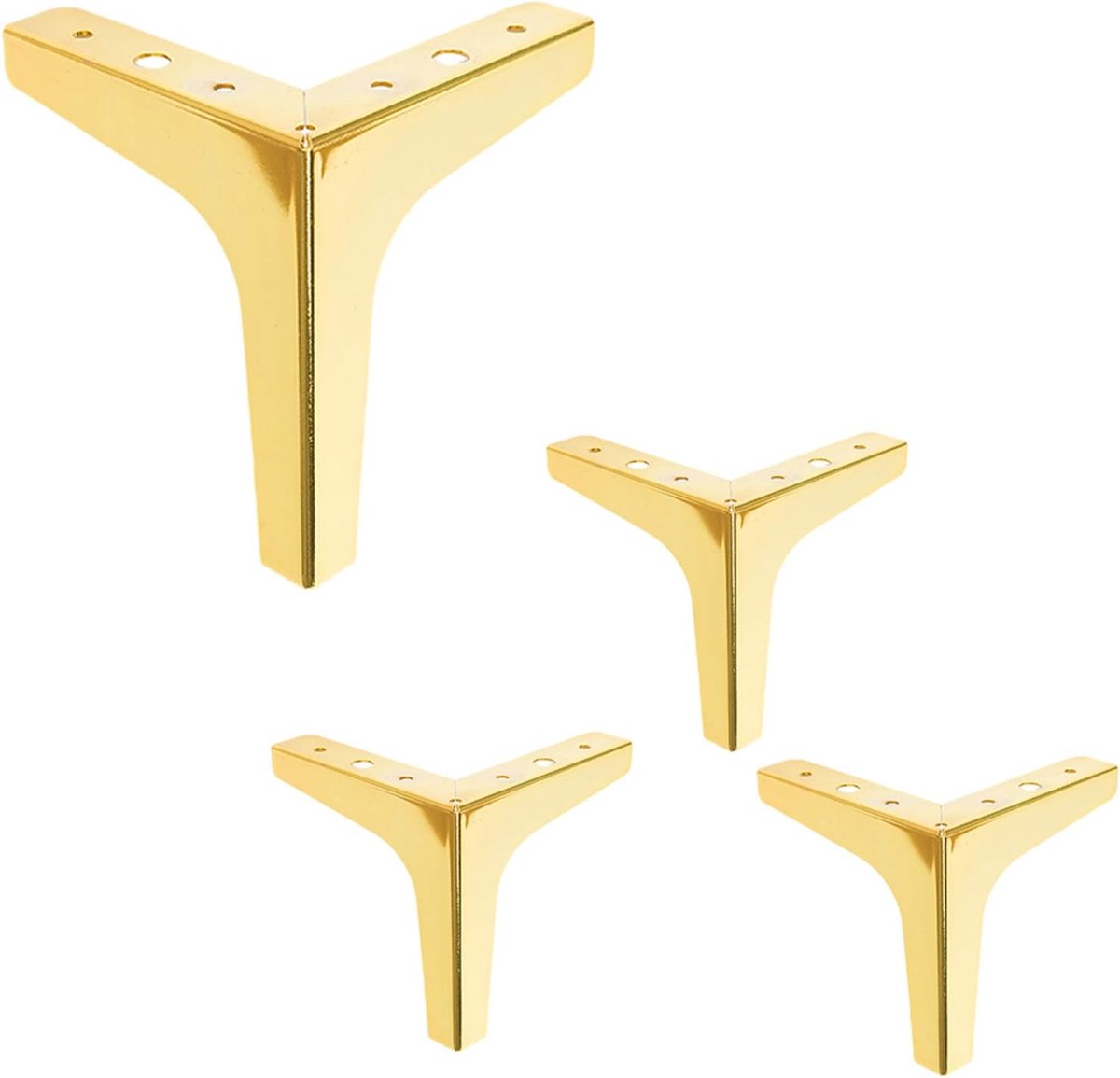 KZQ Set van 4 Moderne Driehoekige Metalen Meubelpoten Tafelpoten 17 cm Hoog Draagvermogen voor Bank Kast Tafel DIY Vervanging goud