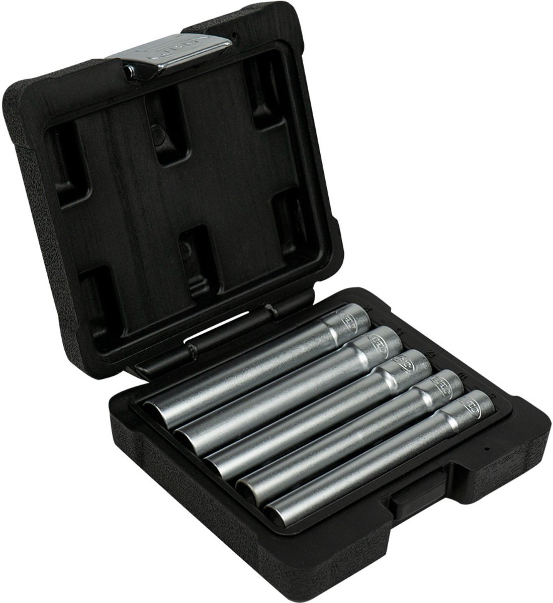 JBM 3/8" Extra lange doppen zeskant 8 t/m 14 mm voor o.a. parkeerremkabel