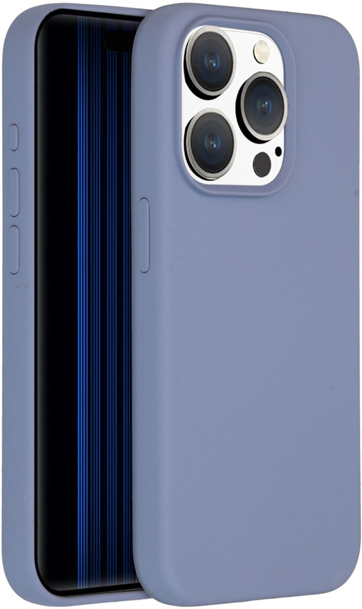 Accezz Hoesje Siliconen Geschikt voor iPhone 15 Pro - Accezz Liquid Silicone Backcover - grijs