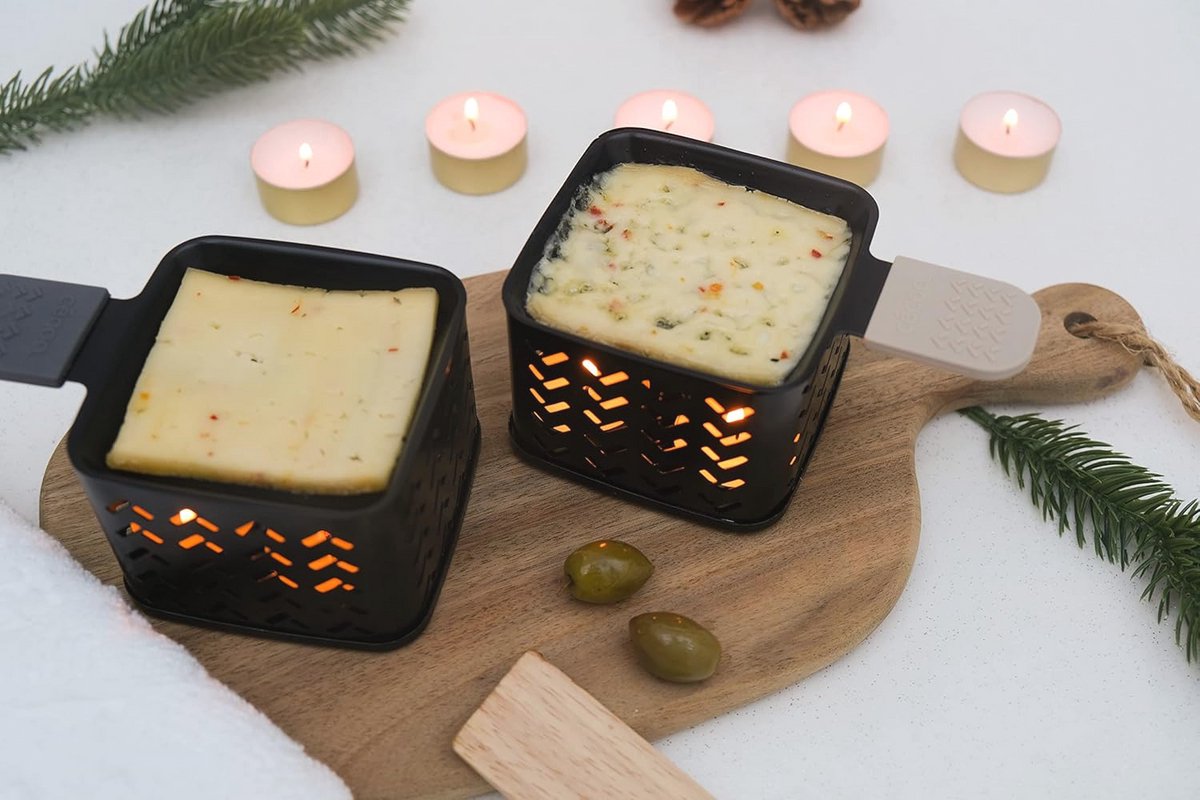 Set van 4 kaarswissers voor raclette - Smelt kaas in 2 minuten - Compact en stroomloos — cadeau in Kookcadeaus - foto 5