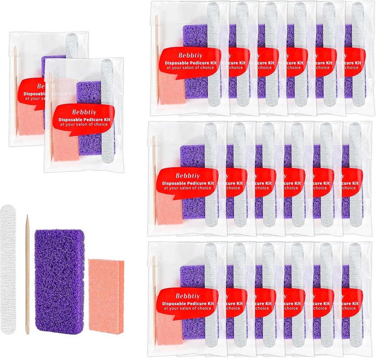 Wegwerp Pedicure Set 4-in-1 Manicure en Nagelverzorging (20 Stuks)