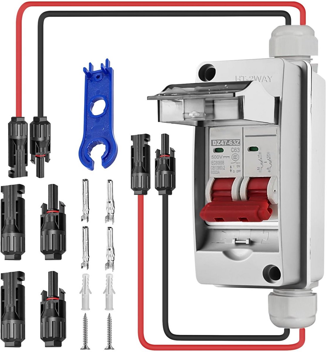 DC Scheidingsschakelaar voor PV-installaties - Waterdicht en 32A, 500V