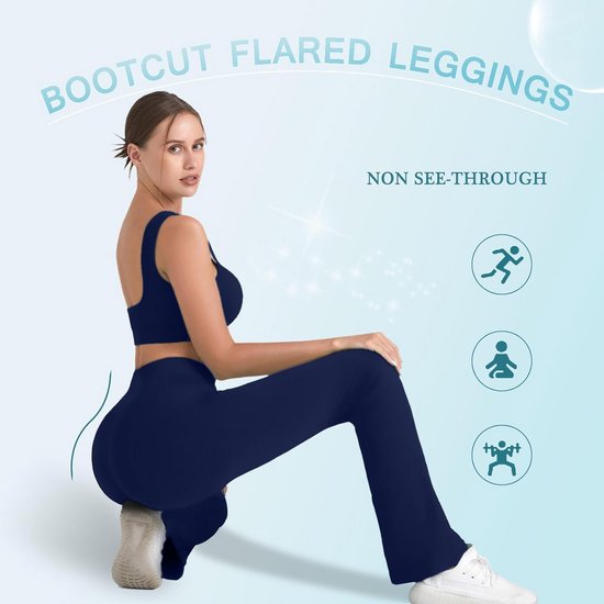 Vrouwelijke Flared Yoga Broek met Hoge Taille en Bootcut van Merkloos — afbeelding 5